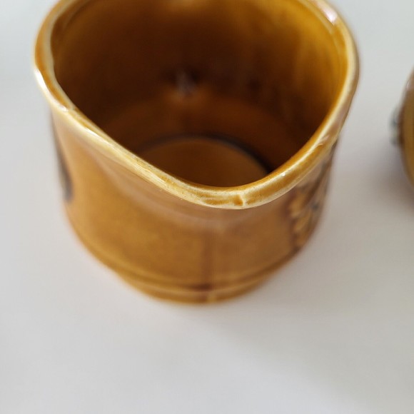 Vintage Autumn Gold Creamer and Sugar Bowl Embossed Fruit 1970s Japan - Picture 9 of 9